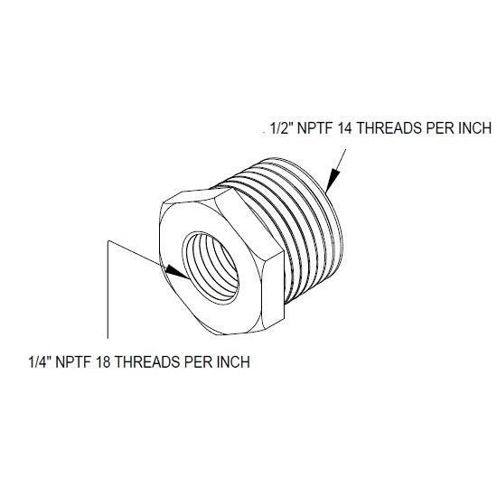 1/2" NPT to 1/4" NPT Adapter (pack of 3)