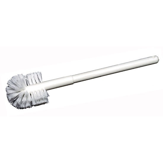 12" Stapled Bowl Brush – White Polyester Bristles with Plastic Handle (pack of 12)