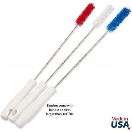 72" Hygienic Tube Brushes - Polyester/Stainless Steel (3 pack)