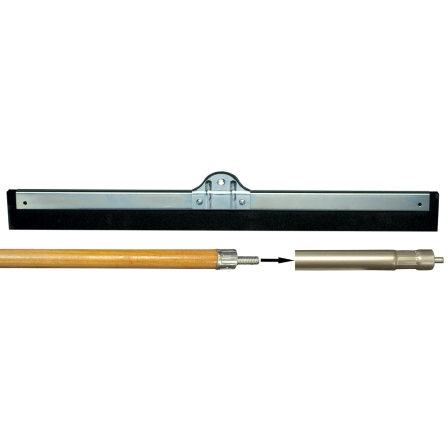 18" Squeegee – Moss Rubber Double Blade with Wood/Steel Sectional Handle