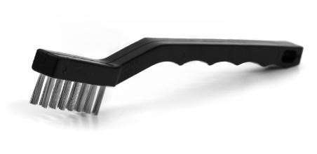 3 x 7 Row 0.006" Stainless Steel Bristle and Plastic Handle Scratch Brush (12 pack)