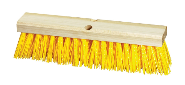 16" stiff yellow polypropylene street broom (handle sold separately) pack of 12
