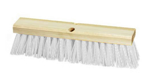 18" stiff white polypropylene street broom (handle sold separately) pack of 6