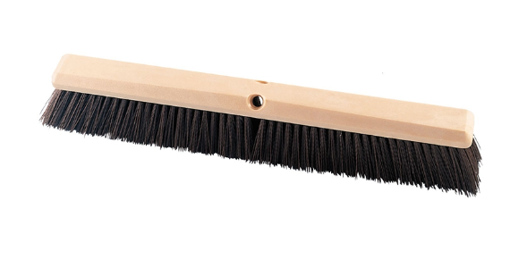 24" heavy duty stiff brown polypropylene broom (handle sold separately) pack of 12