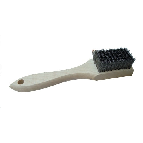 5 x 9 Row Carbon Steel Bristle Scratch Brush – Shaped Wood Handle (0.006" Bristles) (pack of 12)