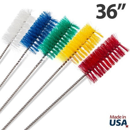 36" Hygienic Tube Brushes - Polyester/Stainless Steel (3 pack) (0.125" - 2.75" diameter)