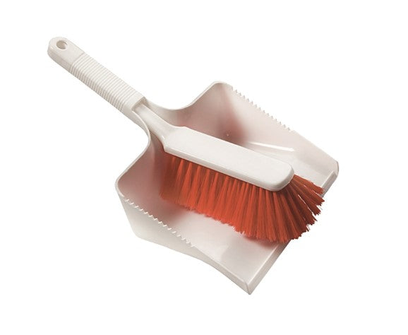 Plastic Dust Pan with Brush – Red Duster (pack of 10)