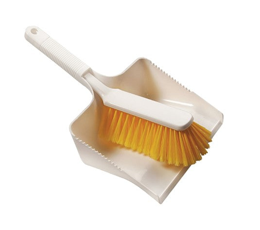 Plastic Dust Pan with Brush – Yellow Duster (pack of 10)