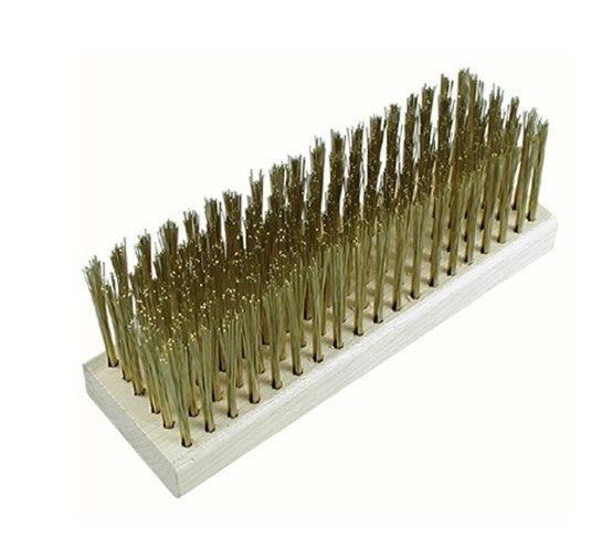 Large Wood Block Brush – Stiff Brass Bristles (pack of 12)