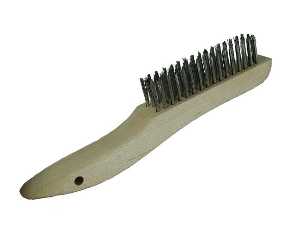Wood Shoe Handle Scratch Brush – Stainless Steel (pack of 12)