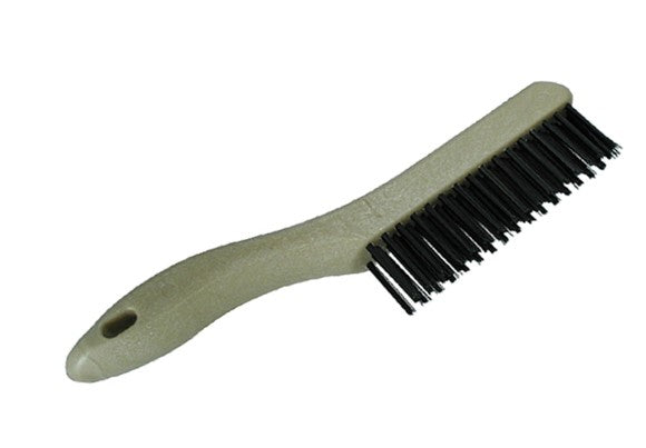 Plastic Shoe Handle Scratch Brush – Tempered Carbon Steel (pack of 12)