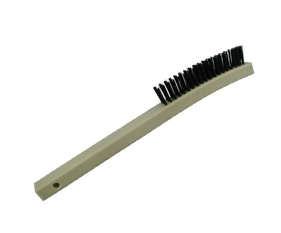 4-Row Wood Long Handle Scratch Brush – Tempered Carbon Steel (pack of 12)