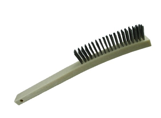 4-Row Plastic Long Handle Scratch Brush – Stainless Steel (pack of 12)