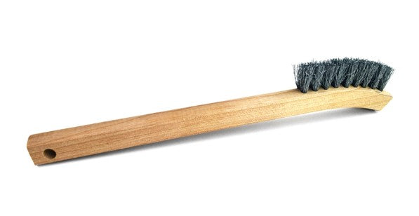 2 x 9 Row Aluminum Bristle Scratch Brush – Wood Handle (pack of 12)