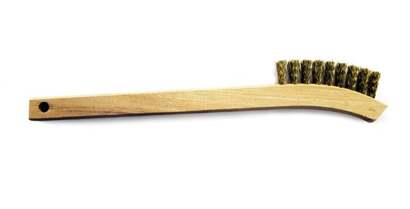 2 x 9 Row Brass Bristle Scratch Brush – Wood Handle (pack of 12)