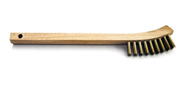 2 x 9 Row Brass Bristle Scratch Brush – Wood Handle (0.012" Bristles) (pack of 12)
