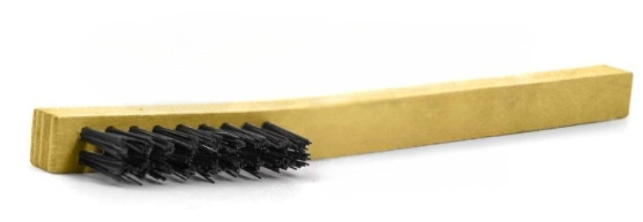 2 x 9 Row Nylon Bristle Scratch Brush – Wood Handle (0.018" Bristles) (pack of 12)