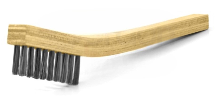2 x 9 Row Stainless Steel Bristle Scratch Brush – Wood Handle (0.006" Bristles) (pack of 12)