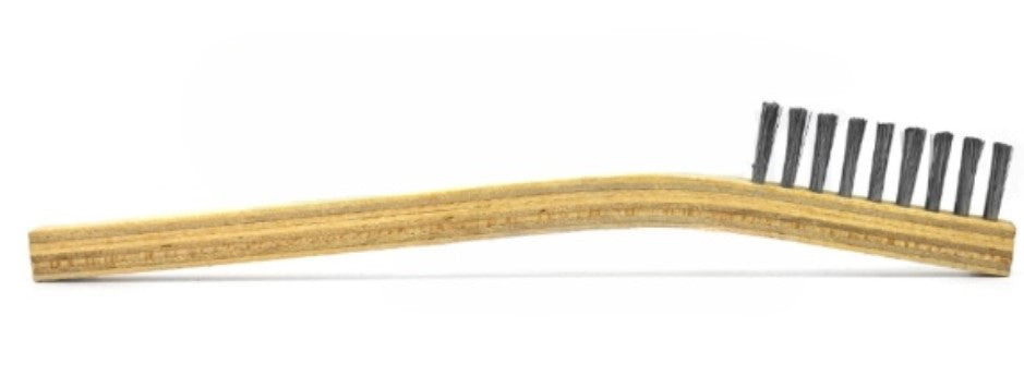 2 x 9 Row Stainless Steel Bristle Scratch Brush – Wood Handle (0.006" Bristles) (pack of 12)