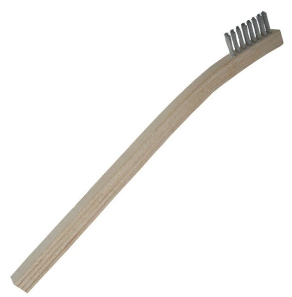 2 x 8 Row Stainless Steel Bristle Scratch Brush – Plywood Handle (0.006" Bristles) (pack of 12)