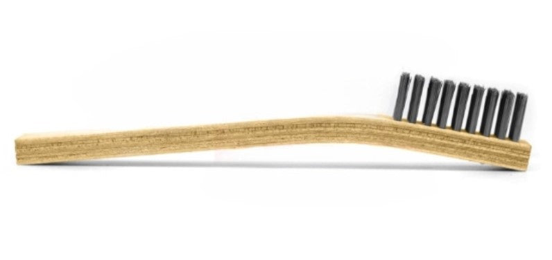 4 x 9 Row Stainless Steel Bristle Large Scratch Brush – Plywood Handle (0.008" Bristles) (pack of 12)