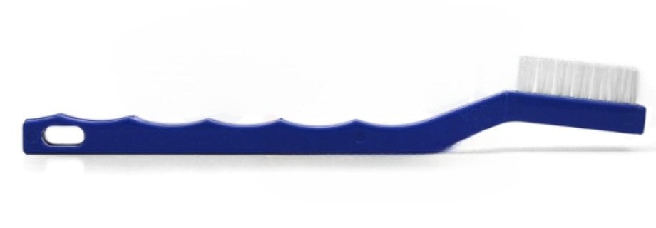 3 x 7 Row Nylon Bristle Scratch Brush – Blue Plastic Handle (0.020") (pack of 12)