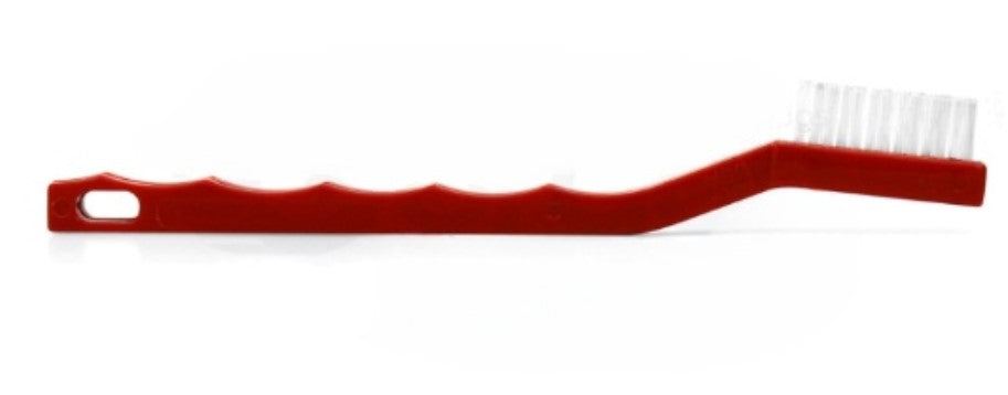 3 x 7 Row Nylon Bristle Scratch Brush – Red Plastic Handle (0.020") (pack of 12)