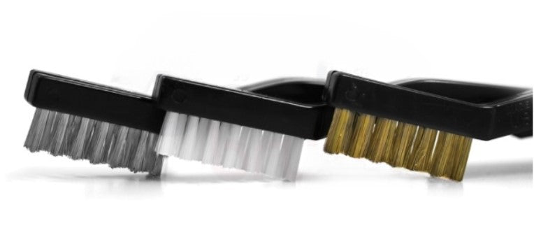 3-Piece Scratch Brush Set – Brass, Stainless Steel, and Nylon Bristles (pack of 12)