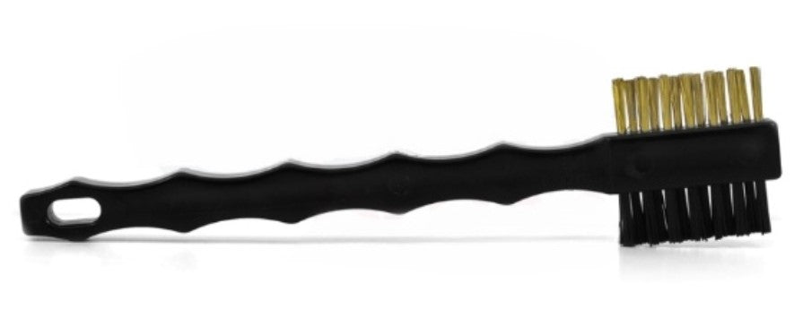 Double-Headed Scratch Brush – Brass & Nylon Bristles, Plastic Handle (pack of 12)