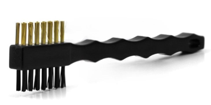 Double-Headed Scratch Brush – Brass & Nylon Bristles, Plastic Handle (pack of 12)