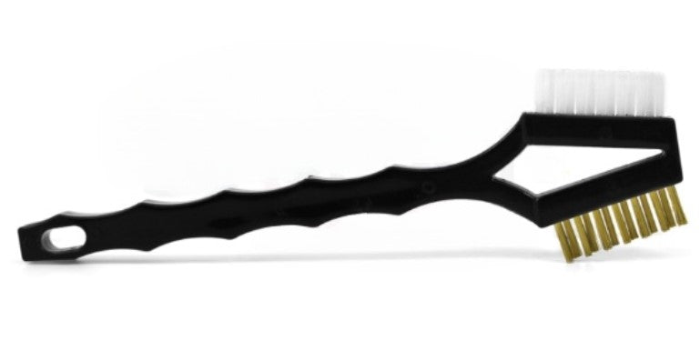 Double-Headed Scratch Brush – Brass & Nylon Bristles, Plastic Handle (pack of 12)