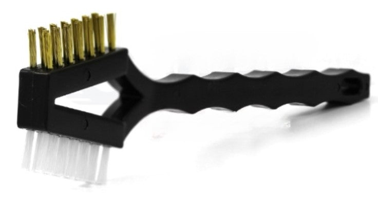 Double-Headed Scratch Brush – Brass & Nylon Bristles, Plastic Handle (pack of 12)