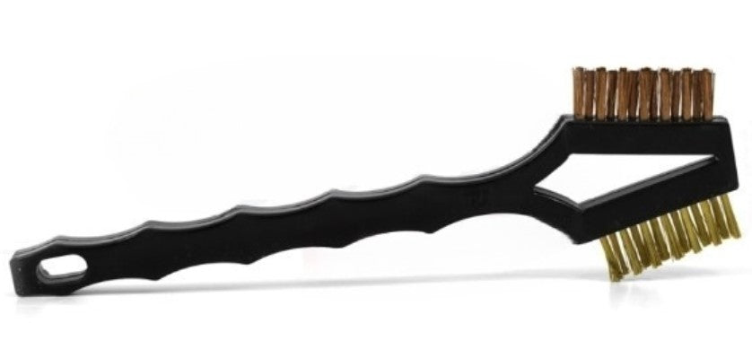 Double-Headed Scratch Brush – Brass & Phosphor Bronze Bristles, Plastic Handle (pack of 12)