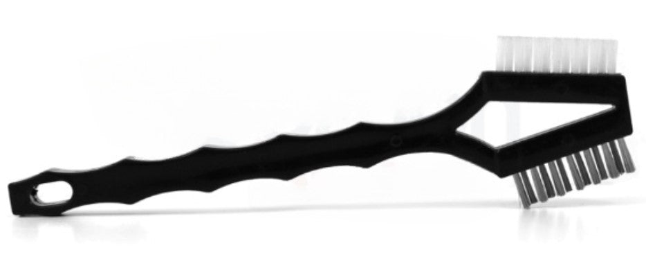 Double-Headed Scratch Brush – Stainless Steel & Nylon Bristles, Plastic Handle (pack of 12)