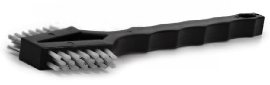 Double-Headed Scratch Brush – Stainless Steel & Nylon Bristles, Plastic Handle (pack of 12)