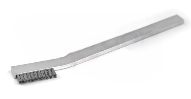 1 x 11 Row Heavy-Duty Stainless Steel Hand-Laced Scratch Brush – Aluminum Handle (0.006") (pack of 12)