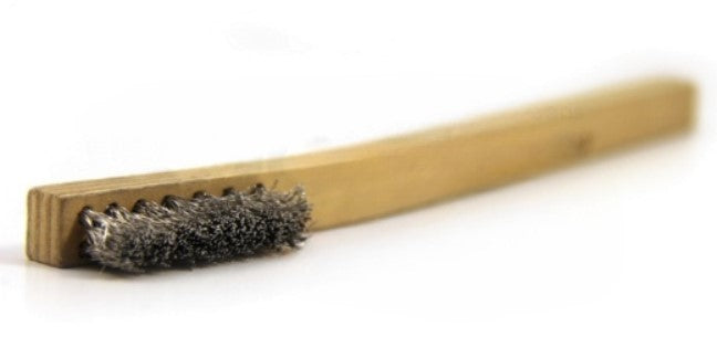 3 x 7 Row Aluminum Bristle Scratch Brush – Plywood Handle (0.008") (pack of 12)