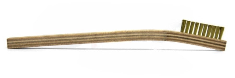 1 x 10 Row Brass Bristle Scratch Brush – Plywood Handle (0.006") (pack of 12)