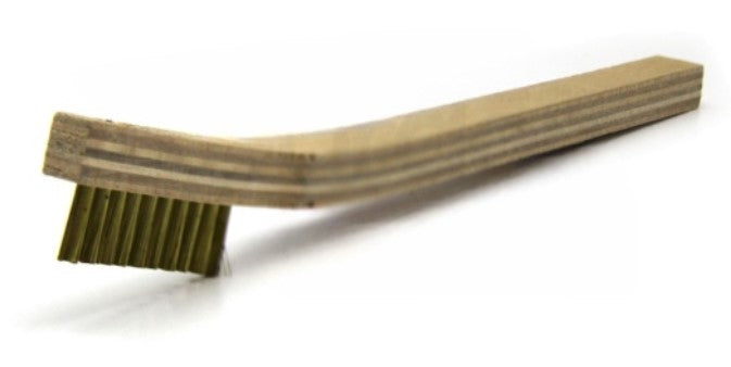 1 x 10 Row Brass Bristle Scratch Brush – Plywood Handle (0.006") (pack of 12)