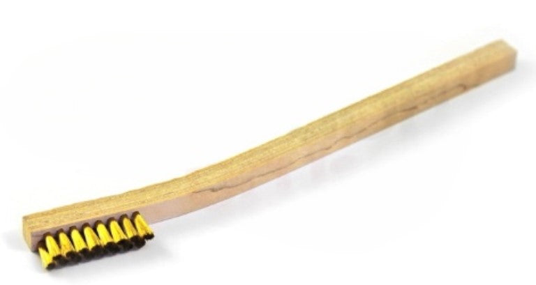 2 x 8 Row Brass Bristle Scratch Brush – Plywood Handle (0.006") (pack of 12)