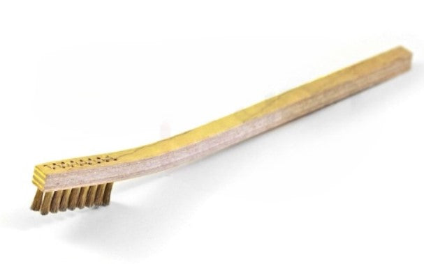 2 x 8 Row Brass Bristle Scratch Brush – Plywood Handle (0.006") (pack of 12)