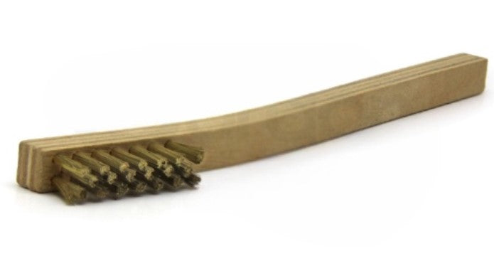 3 x 7 Row Brass Bristle Scratch Brush – Plywood Handle (0.006") (pack of 12)