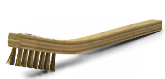 3 x 7 Row Brass Bristle Scratch Brush – Plywood Handle (0.006") (pack of 12)