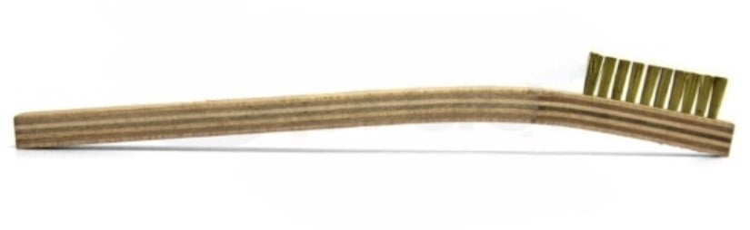 1 x 10 Row Brass Bristle Scratch Brush – Plywood Handle (0.003") (pack of 12)