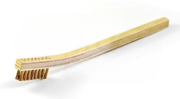 2 x 8 Row Brass Bristle Scratch Brush – Plywood Handle (0.003") (pack of 12)