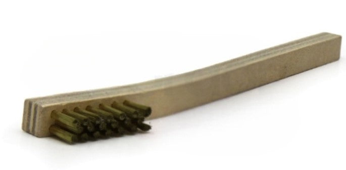 3 x 7 Row .003" Brass Bristle and Plywood Handle Scratch Brush