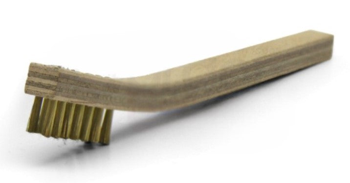3 x 7 Row .003" Brass Bristle and Plywood Handle Scratch Brush