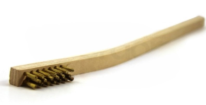 3 x 7 Row Brass Bristle Long Handle Scratch Brush – Plywood Handle (pack of 12)