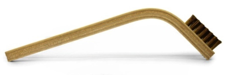 3 x 7 Row 0.006" Brass Wire Scratch Brush – 60° Bent Handle (pack of 12)