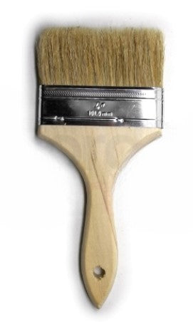 4" Natural Bristle and Wood Handle Chip Brush (pack of 12)